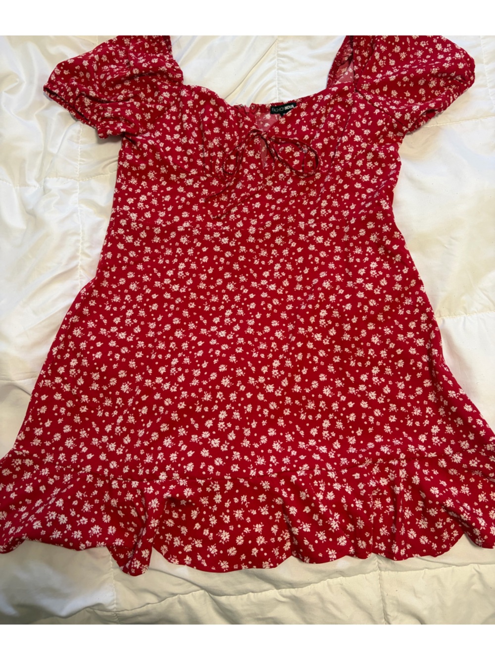 Fashion Nova Red Floral Mini Dress